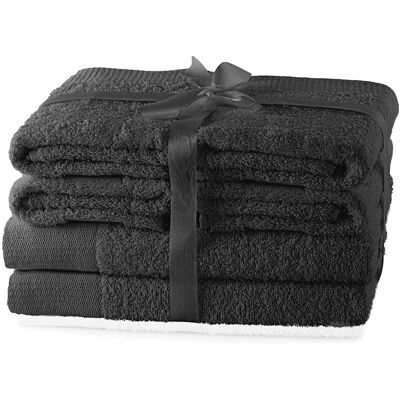 Serviettes Amari Graphite de AmeliaHome - Ensemble de 6 Serviettes Amari Graphite de AmeliaHome - Ensemble de 6