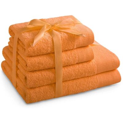 Toallas Naranjas AmeliaHome Amari - 4 piezas 140x70/100x50 cm Toallas Naranjas AmeliaHome Amari - 4 piezas 140x70/100x50 cm
