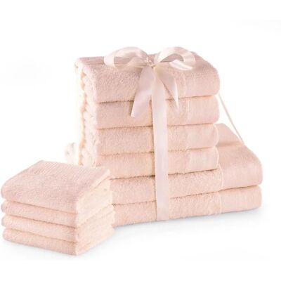 Set di Asciugamani Rosa in Cotone - Bagno & Cucina Set di Asciugamani Rosa in Cotone - Bagno & Cucina