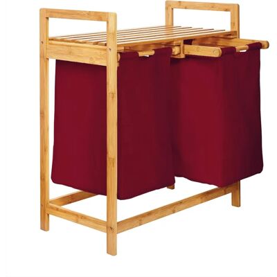 Panier à linge en bambou LUMALAND avec 2 sacs amovibles - 73 x 64 x 33 cm Panier à linge en bambou LUMALAND avec 2 sacs amovibles - 73 x 64 x 33 cm