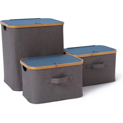 Lumaland - 21114 - Bambusrahmen - 3er-Set - Aufbewahrungsbox Lumaland - 21114 - Bambusrahmen - 3er-Set - Aufbewahrungsbox