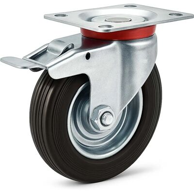 WILTEC 200mm Schwenkrolle mit Bremse - Transportwagen WILTEC 200mm Schwenkrolle mit Bremse - Transportwagen