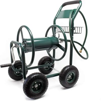 Carrello per tubo da giardino Wiltec - Capacità 70 m, Alluminio, Pneumatici grandi Carrello per tubo da giardino Wiltec - Capacità 70 m, Alluminio, Pneumatici grandi