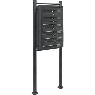 Wiltec Modello 6 Scomparti Casette Postali in Acciaio Zincato - Resistente alle Intemperie e Elegante Wiltec Modello 6 Scomparti Casette Postali in Acciaio Zincato - Resistente alle Intemperie e Elegante