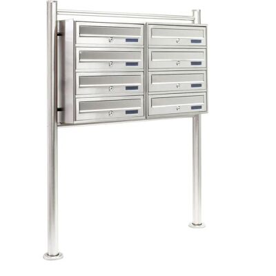 Wiltec Sistema di 8 caselle in acciaio inox - Resistente alle intemperie, Modulare Wiltec Sistema di 8 caselle in acciaio inox - Resistente alle intemperie, Modulare