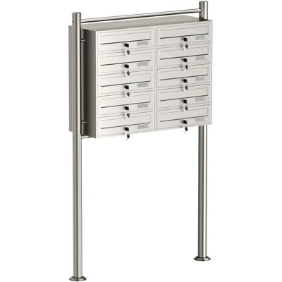 Wiltec 10 Cassetta Postale Inox Resistente alle Intemperie - Sistema Multi-utente Wiltec 10 Cassetta Postale Inox Resistente alle Intemperie - Sistema Multi-utente