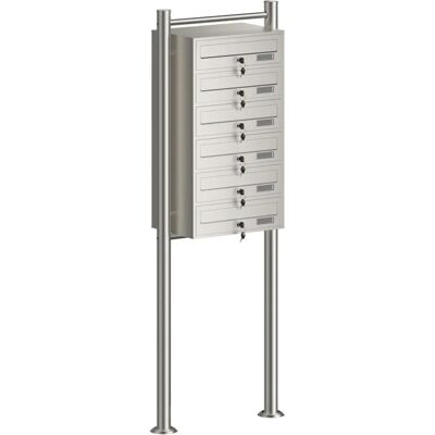 Cassetta delle lettere in acciaio inox 6 scomparti - Sicura e resistente alle intemperie Cassetta delle lettere in acciaio inox 6 scomparti - Sicura e resistente alle intemperie