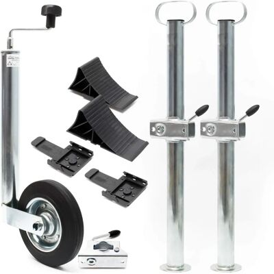 XPOTOOL Set di Ruote di Supporto per Rimorchi - 150kg Capacità - Kit Supporto con Morsetti XPOTOOL Set di Ruote di Supporto per Rimorchi - 150kg Capacità - Kit Supporto con Morsetti