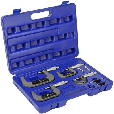 Wiltec Set di 4 Micrometri 0-100mm - Strumenti di Misura Precisi Wiltec Set di 4 Micrometri 0-100mm - Strumenti di Misura Precisi