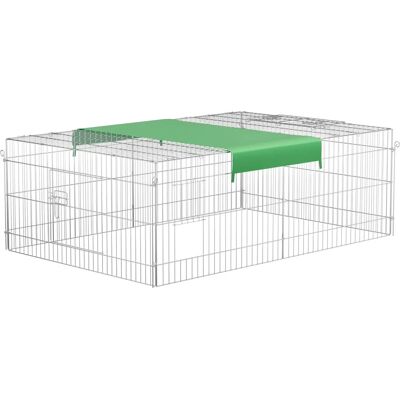 Wiltec - Enclos pour petits animaux 216x116x65cm avec parasol - Publicité Wiltec - Enclos pour petits animaux 216x116x65cm avec parasol - Publicité