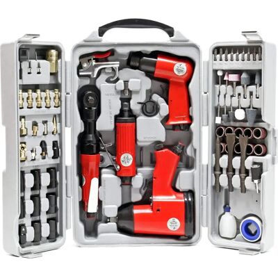 Set di utensili pneumatici Wiltec 71 pezzi - Chiave, Martello, Smerigliatrice Set di utensili pneumatici Wiltec 71 pezzi - Chiave, Martello, Smerigliatrice