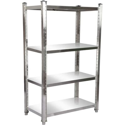 Libreria in acciaio inox Wiltec - 120x50x155 cm - 4 ripiani Libreria in acciaio inox Wiltec - 120x50x155 cm - 4 ripiani