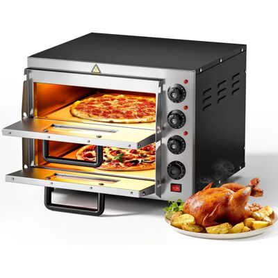 WILTEC Forno per pizza a 2 livelli - Argento WILTEC Forno per pizza a 2 livelli - Argento
