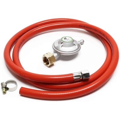 Tubo del gas Wiltec - 1,5m con regolatore 28mbar - Connessione gas Tubo del gas Wiltec - 1,5m con regolatore 28mbar - Connessione gas