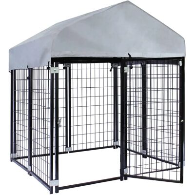Wiltec Caseta para perros con cubierta - 121x121x137cm Wiltec Caseta para perros con cubierta - 121x121x137cm