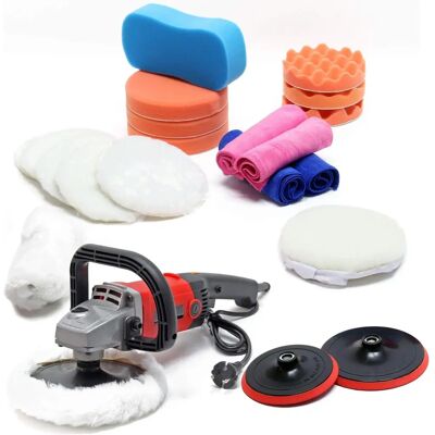 Wiltec Set lucidatrice 1200W a 6 velocità - Resistente agli urti Wiltec Set lucidatrice 1200W a 6 velocità - Resistente agli urti