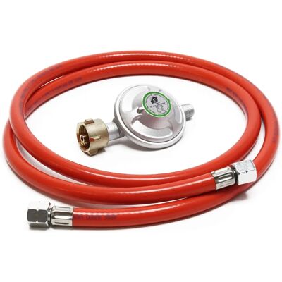 Wiltec - Régulateur de gaz - 50mbar - Tuyau de propane 200cm - Extérieur - Publicité Wiltec - Régulateur de gaz - 50mbar - Tuyau de propane 200cm - Extérieur - Publicité