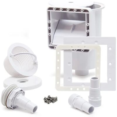 Set skimmer per piscina Wiltec - Grande cestino di raccolta sporco - Adatto per piscine con parete in acciaio Set skimmer per piscina Wiltec - Grande cestino di raccolta sporco - Adatto per piscine con parete in acciaio