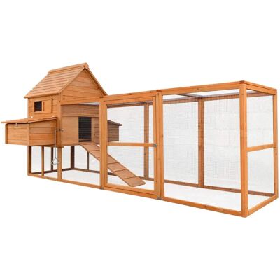 Pollo Wiltec - 310x150x150 cm - Casetta in legno con nidito e rampa Pollo Wiltec - 310x150x150 cm - Casetta in legno con nidito e rampa