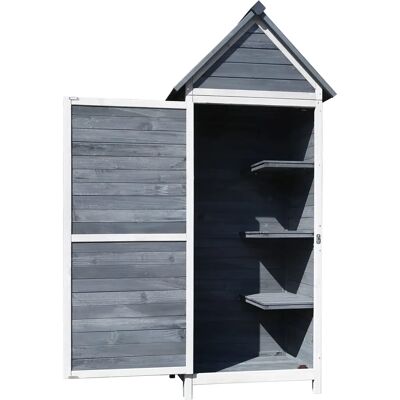 Wiltec Gartenschuppen 77x53x179cm Grau mit Tür - Gartenaufbewahrung Wiltec Gartenschuppen 77x53x179cm Grau mit Tür - Gartenaufbewahrung