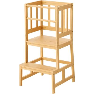 Wiltec Torre de aprendizaje de bambú para niños - Fomenta independencia Wiltec Torre de aprendizaje de bambú para niños - Fomenta independencia