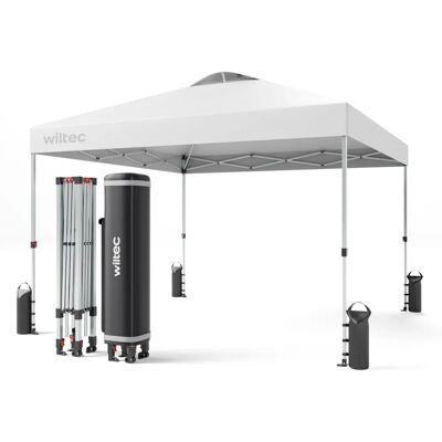 Wiltec 3x3 m Weißer Gartenpavillon mit Rädern Wiltec 3x3 m Weißer Gartenpavillon mit Rädern