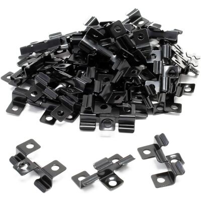 WILTEC - Edelstahl Clips für 6 mm Nut - 50 Stück Schwarz WILTEC - Edelstahl Clips für 6 mm Nut - 50 Stück Schwarz