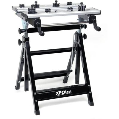 Wiltec Banco de trabajo portátil y plegable 100kg Altura ajustable - Mesas de trabajo Wiltec Banco de trabajo portátil y plegable 100kg Altura ajustable - Mesas de trabajo
