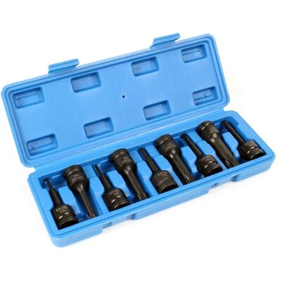 Set di 9 bussole ad impatto T20–T70 - Nero Set di 9 bussole ad impatto T20–T70 - Nero