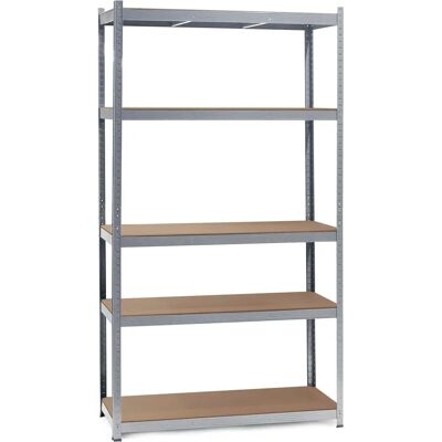 Scaffale Pesante Wiltec - 5 Ripiani, 200kg/Level - Argento Scaffale Pesante Wiltec - 5 Ripiani, 200kg/Level - Argento