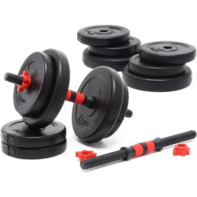 LUXTRI Ensemble d'Haltères 20kg avec Disques en Ciment - Équipement de Musculation - Publicité LUXTRI Ensemble d'Haltères 20kg avec Disques en Ciment - Équipement de Musculation - Publicité