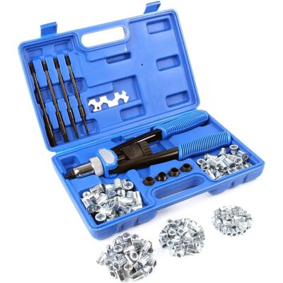 Xpotool Set Nietmutternzange - 5 Bohrungen, 150 Muttern - blau Xpotool Set Nietmutternzange - 5 Bohrungen, 150 Muttern - blau
