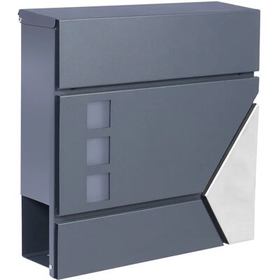 Wiltec V48 Cassetta postale antracite e argento - Cassetta postale Wiltec V48 Cassetta postale antracite e argento - Cassetta postale