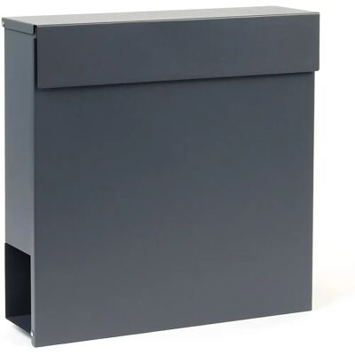 Wiltec V49 Anthrazit Wandbriefkasten mit Zeitungfach Wiltec V49 Anthrazit Wandbriefkasten mit Zeitungfach