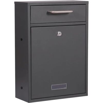 Wiltec V52 Anthrazit Briefkasten - Sicheres Schloss, Großer Stauraum, Wandmontage Wiltec V52 Anthrazit Briefkasten - Sicheres Schloss, Großer Stauraum, Wandmontage