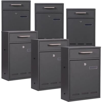 Wiltec 2x3 V53 Buzón de Pared en Antracita - Caja de Correos Wiltec 2x3 V53 Buzón de Pared en Antracita - Caja de Correos