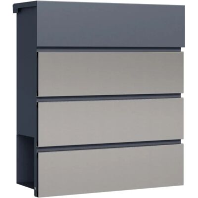 Toboli Modernes Anthrazit Edelstahl Wandbriefkasten - V64 Toboli Modernes Anthrazit Edelstahl Wandbriefkasten - V64