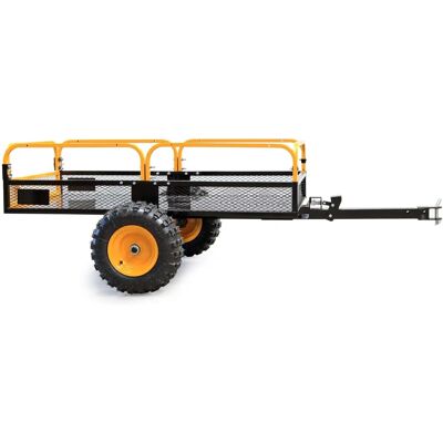 Remolque Wiltec - 450kg con paredes laterales desmontables para tractor de césped Remolque Wiltec - 450kg con paredes laterales desmontables para tractor de césped