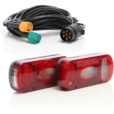 Xpotool Juego de Luces Traseras - 2 Piezas, Conexión T1, 7 Pines, 5m Xpotool Juego de Luces Traseras - 2 Piezas, Conexión T1, 7 Pines, 5m