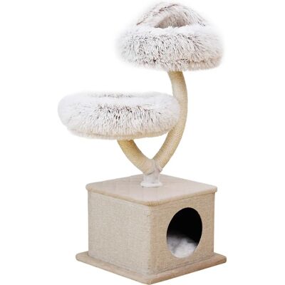 Fudajo Kratzbaum Astdesign 95cm Plüsch Sisalhaus Fudajo Kratzbaum Astdesign 95cm Plüsch Sisalhaus