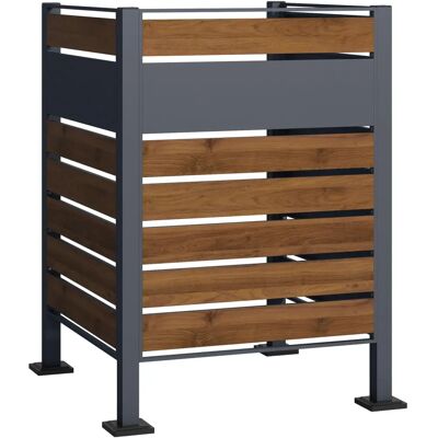 Wiltec Gartenzäunung für 60-240L Mülltonnen - Holzoptik Wiltec Gartenzäunung für 60-240L Mülltonnen - Holzoptik