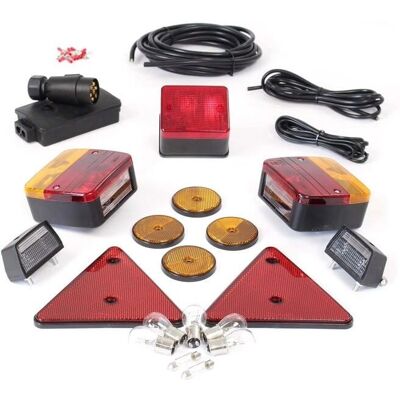 Wiltec Kit d’éclairage pour remorque - 7 pôles, arrière, réflecteurs, plaque d’immatriculation - Publicité Wiltec Kit d’éclairage pour remorque - 7 pôles, arrière, réflecteurs, plaque d’immatriculation - Publicité