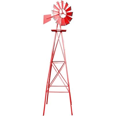 Molino de viento rojo Wiltec de 250cm con rodamientos Molino de viento rojo Wiltec de 250cm con rodamientos