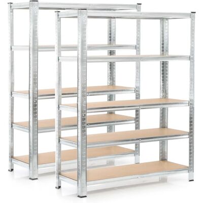 Wiltec - Schwerlastregal-Set - 180x120x40cm - 5 Ablagen Wiltec - Schwerlastregal-Set - 180x120x40cm - 5 Ablagen