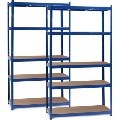 Wiltec Schwerlastregale - 2 Stück, 100x50x200cm, 5 Regale - Metall & MDF Wiltec Schwerlastregale - 2 Stück, 100x50x200cm, 5 Regale - Metall & MDF