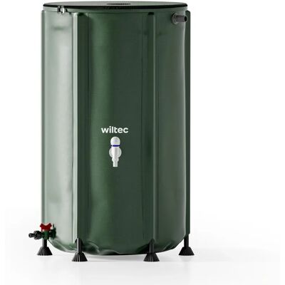 Wiltec Barril de lluvia plegable 250L - Recolector de agua Wiltec Barril de lluvia plegable 250L - Recolector de agua