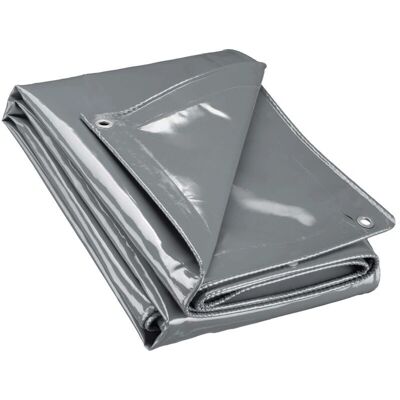 WILTEC - Lona impermeable gris 4x6 m - PVC-coated polyester - Tarp WILTEC - Lona impermeable gris 4x6 m - PVC-coated polyester - Tarp