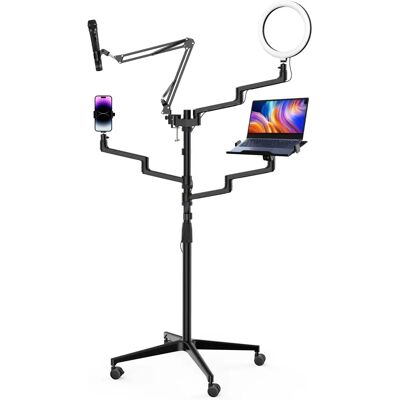Wiltec Kompakt 4-in-1 Kamera & Handy Stativ mit Ringlicht Wiltec Kompakt 4-in-1 Kamera & Handy Stativ mit Ringlicht