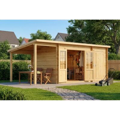 Alpholz Maria - Anbau & Schleppdach - 40 mm Wandstärke - Gartenhaus Alpholz Maria - Anbau & Schleppdach - 40 mm Wandstärke - Gartenhaus
