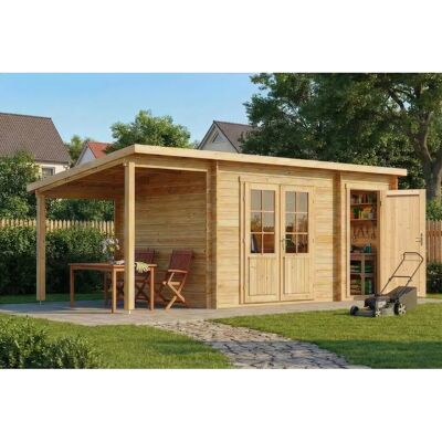 Alpholz Maria - Anbau & Schleppdach - 40 mm Wandstärke - Gartenhaus Alpholz Maria - Anbau & Schleppdach - 40 mm Wandstärke - Gartenhaus